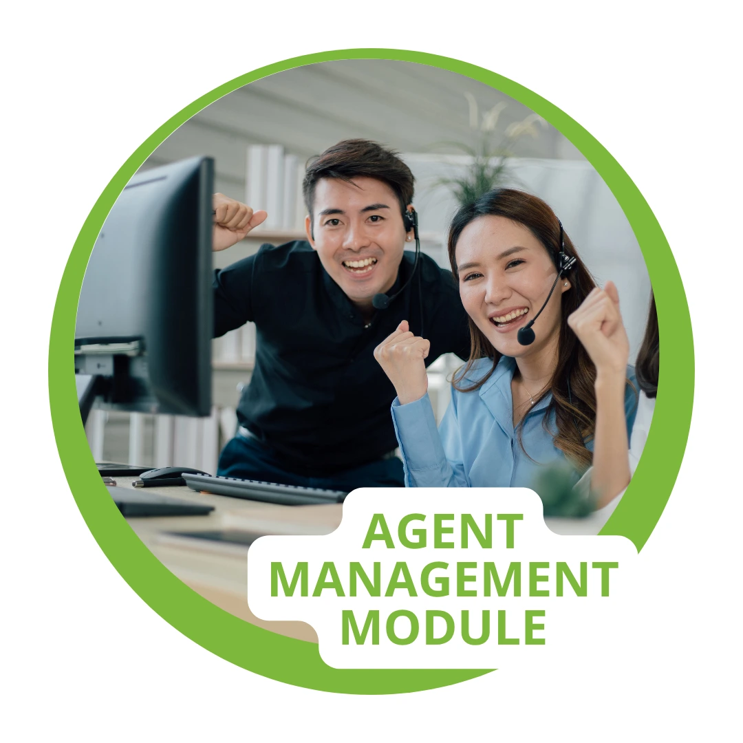 Call center agents working together