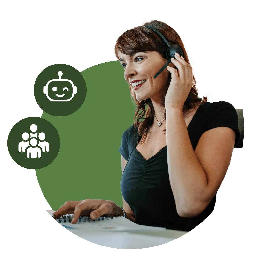 Hombre de negocios haciendo uso de BestPbx en su tableta con los pulgares arriba