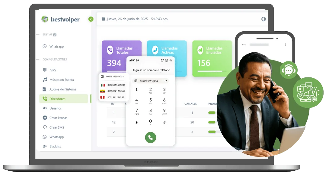 empresario mexicano hablando por telefono