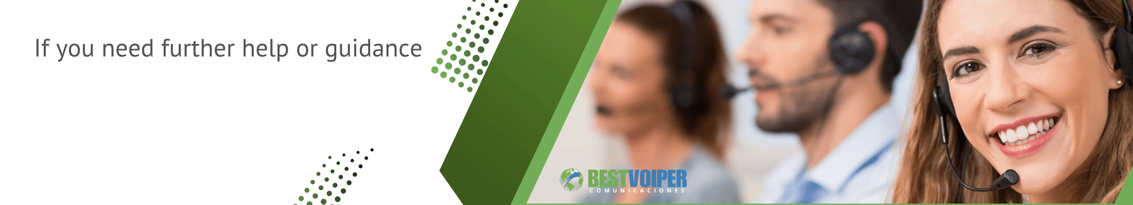 Banner - text on the left side and call center agent on the right side