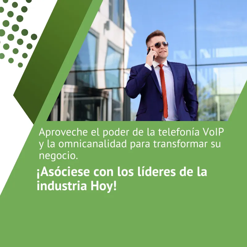 Banner con texto abajo y la imagen de un empresario llamando por su celular arriba