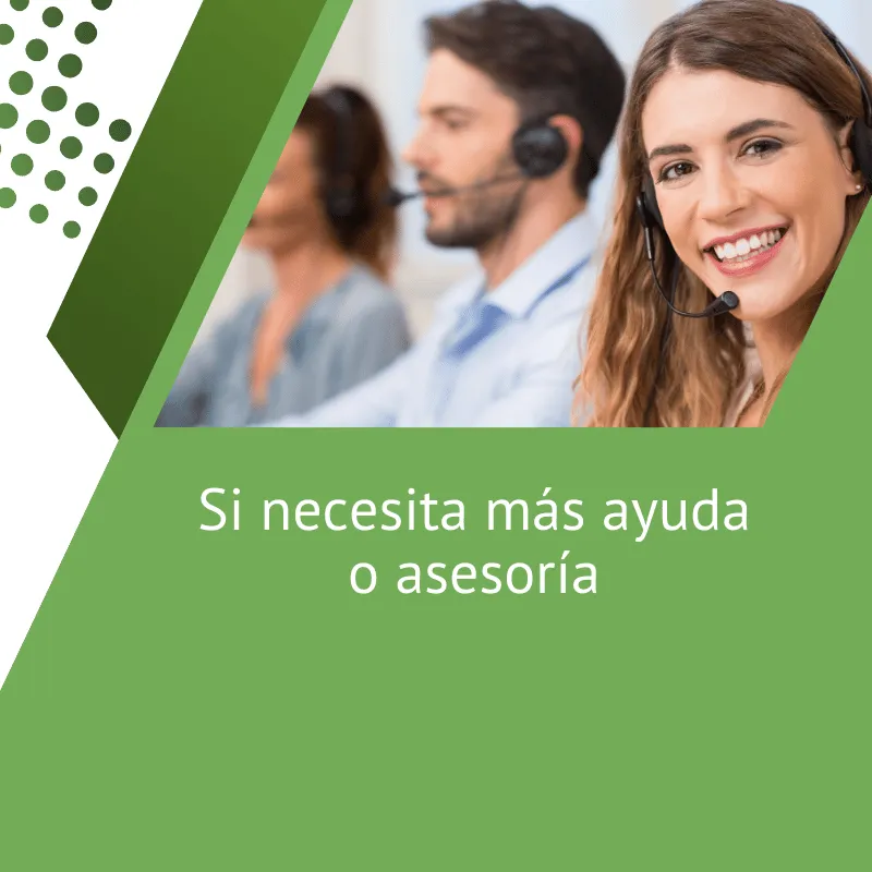 Banner  con texto en la parte de abajo y la imagen de una agente call center en la parte superior
