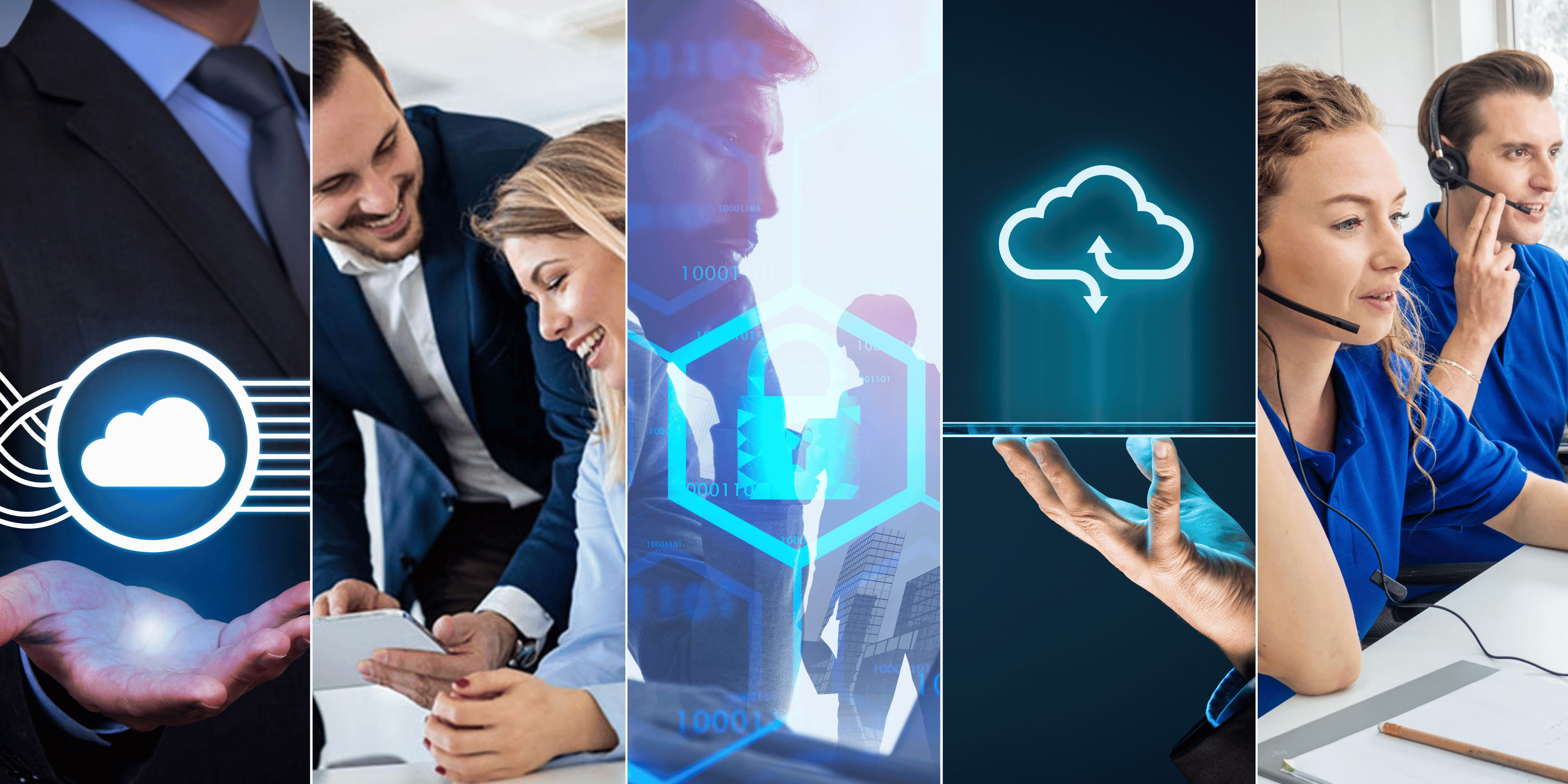 bannes mostrando varias imagenes con los beneficios de tener pbx en la nube